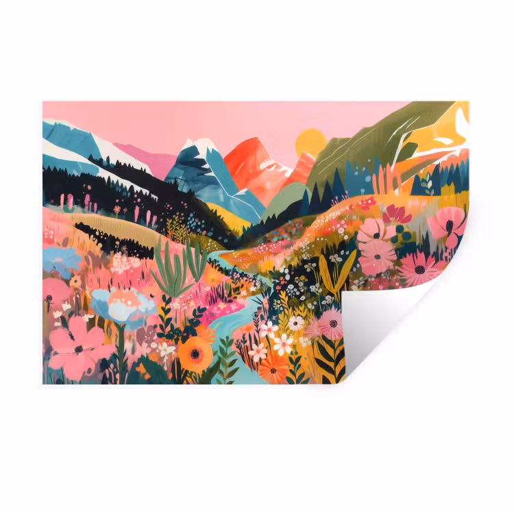 Wandtattoo – Fluss - Tiefe - Blumen — 1