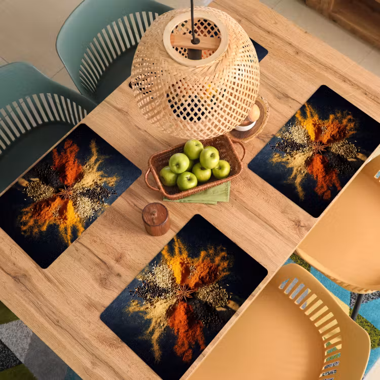 Tischset - 6 Stück - Gewürze - Explosion - Orange — 5