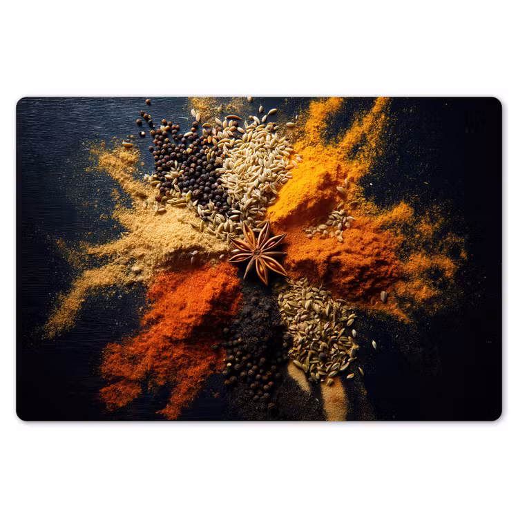 Tischset - 6 Stück - Gewürze - Explosion - Orange — 6