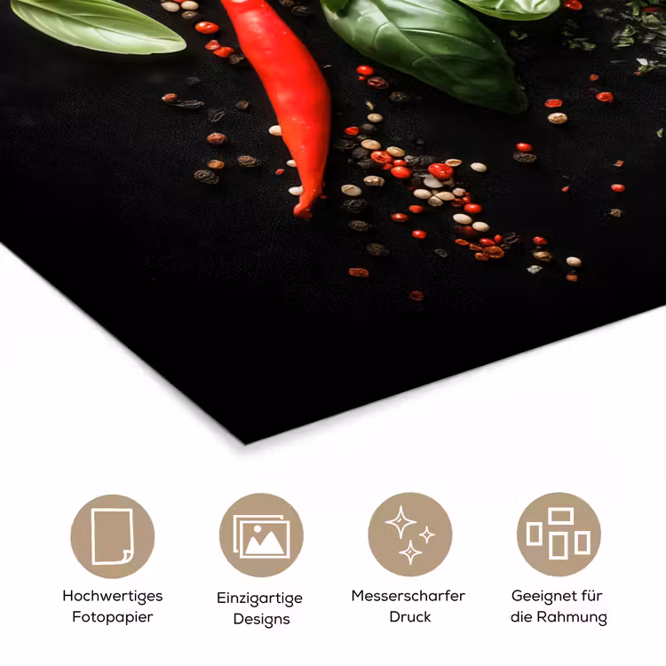 Poster - Chili - Basilikum - Blätter - Rot — 5