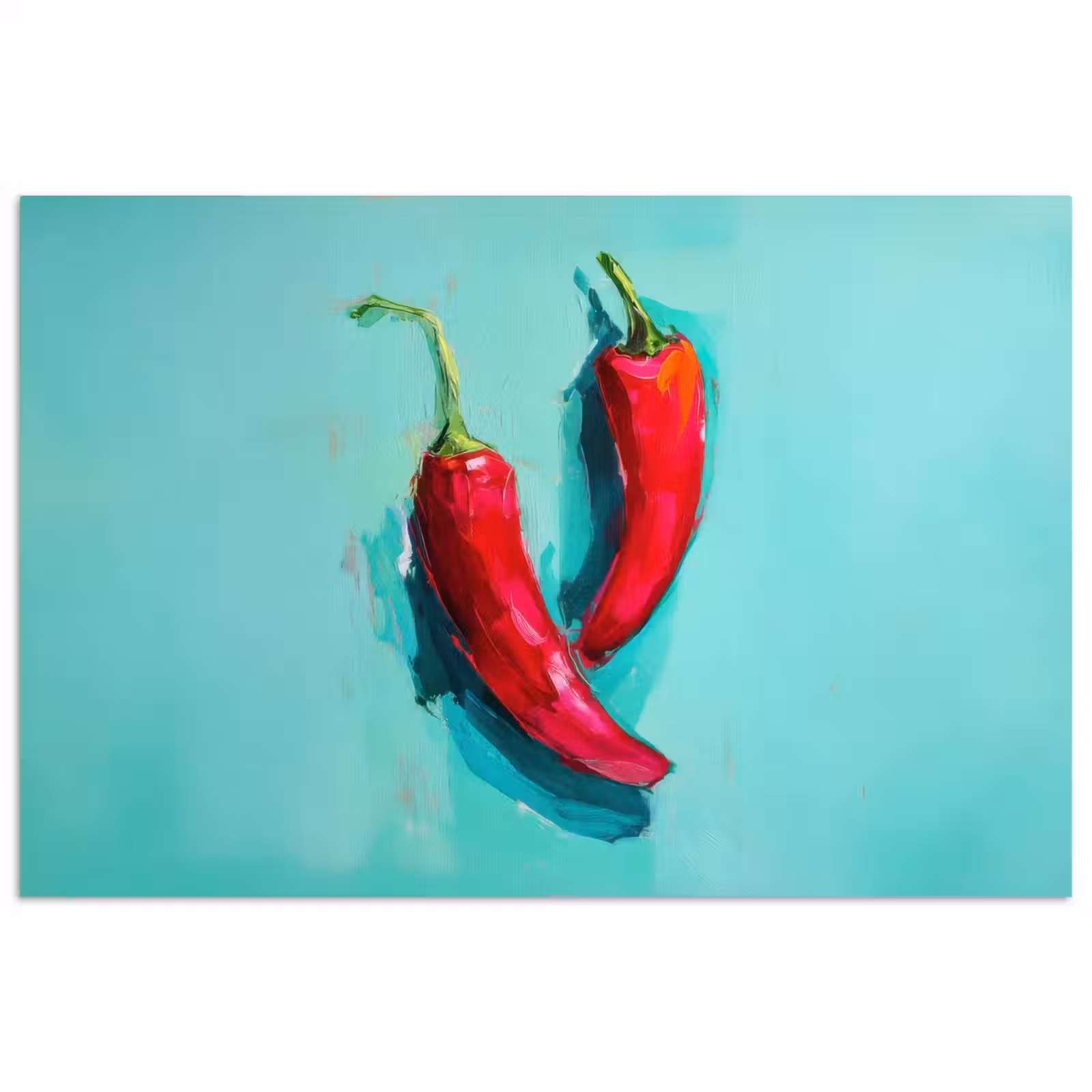 Poster - Chilischoten - Gefärbt - Rot — 1