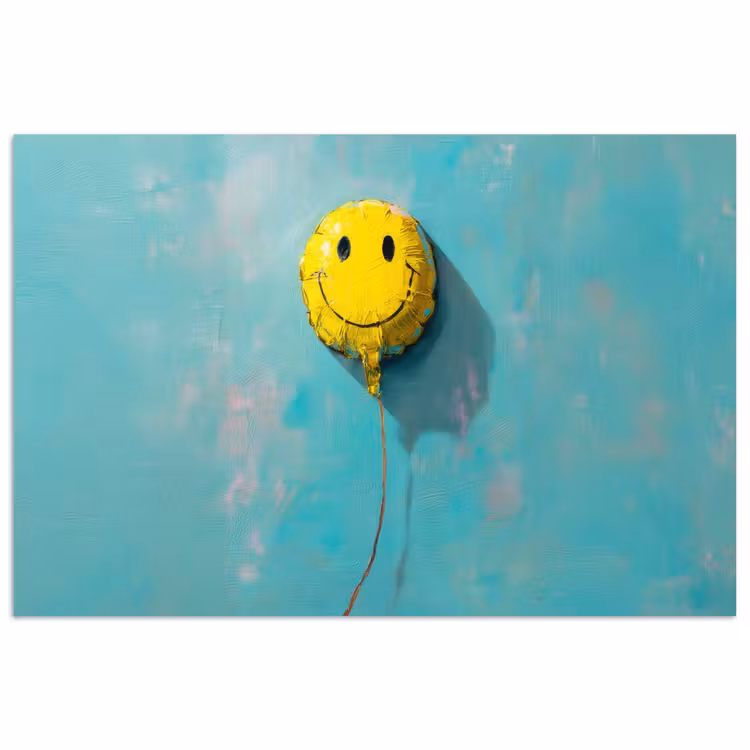 Poster - Luftballon - Gelb - Smiley — 1