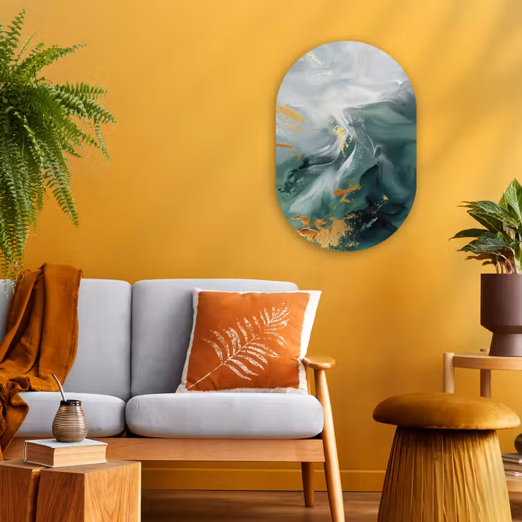 Forexbild Oval - Grün - Modern - Marmor - Abstrakt — 2