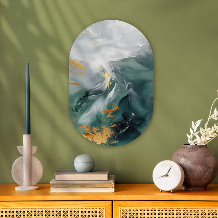 Forexbild Oval - Grün - Modern - Marmor - Abstrakt — 3