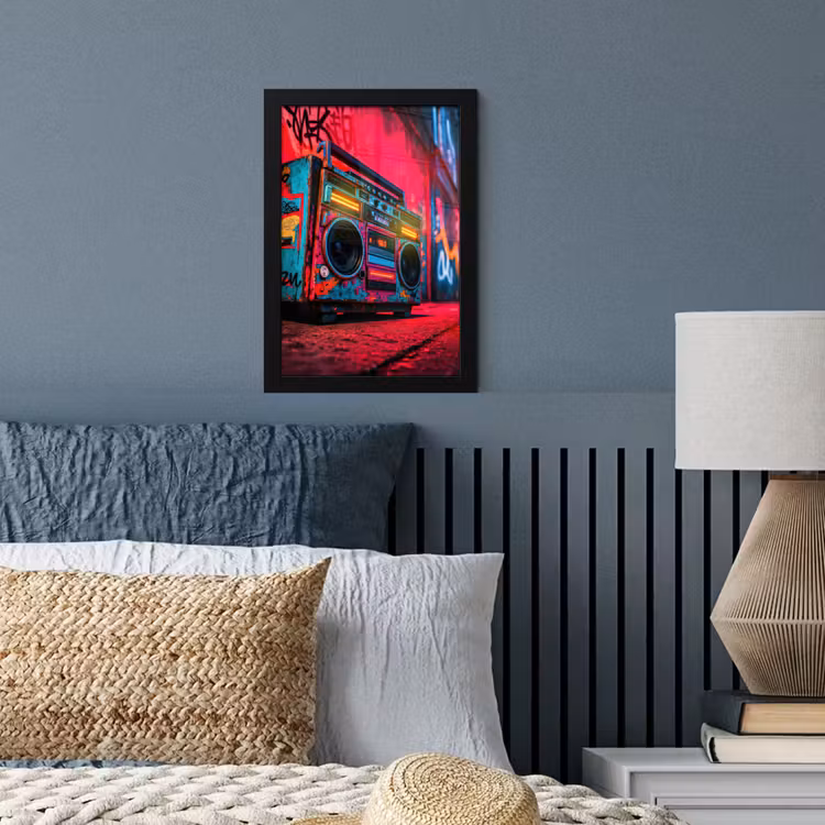 Bilder mit Rahmen - Boombox - Rot - Graffiti - Neon — 3