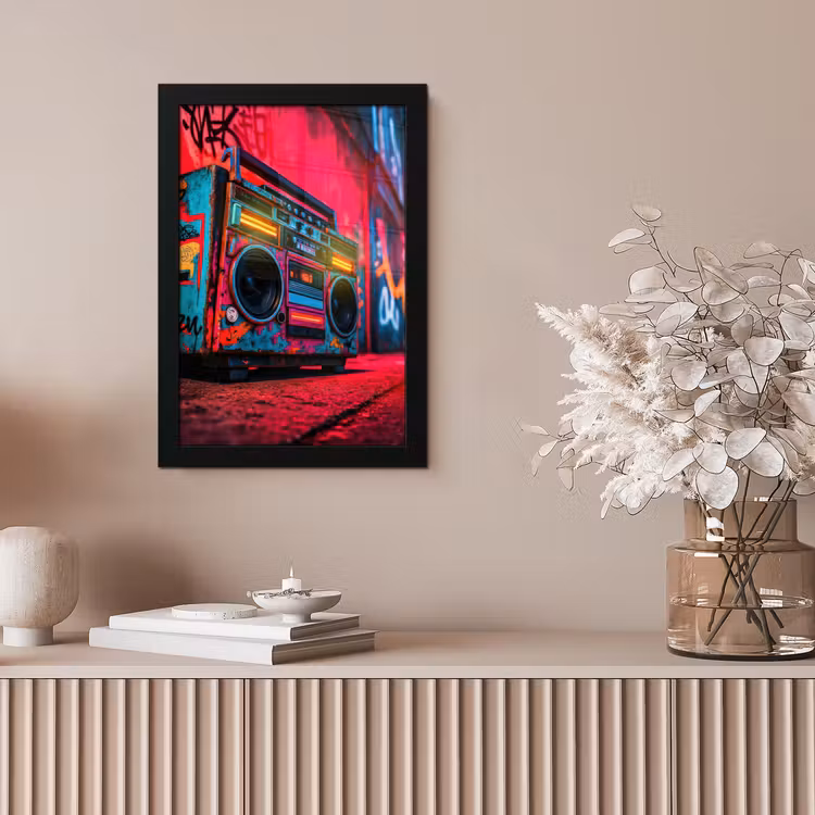 Bilder mit Rahmen - Boombox - Rot - Graffiti - Neon — 4