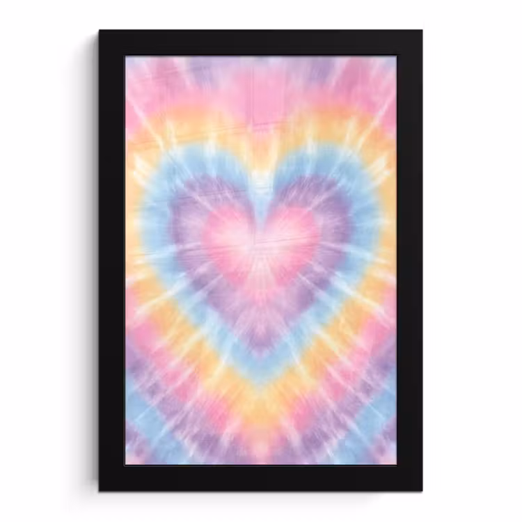 Bilder mit Rahmen - Herzform - Pastellfarben - Tie Dye — 1