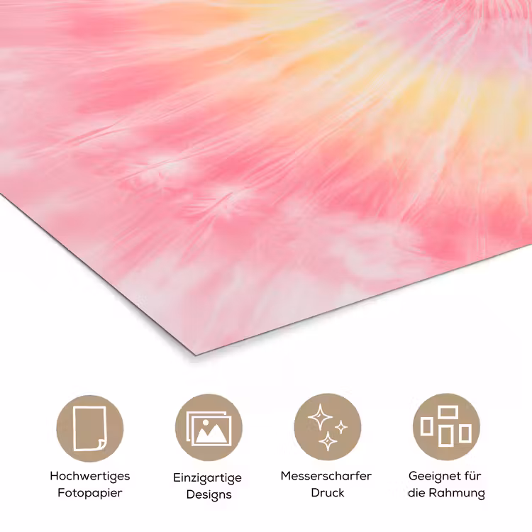 Poster - Muster - Tie Dye - Pastelltöne - Rosa — 5