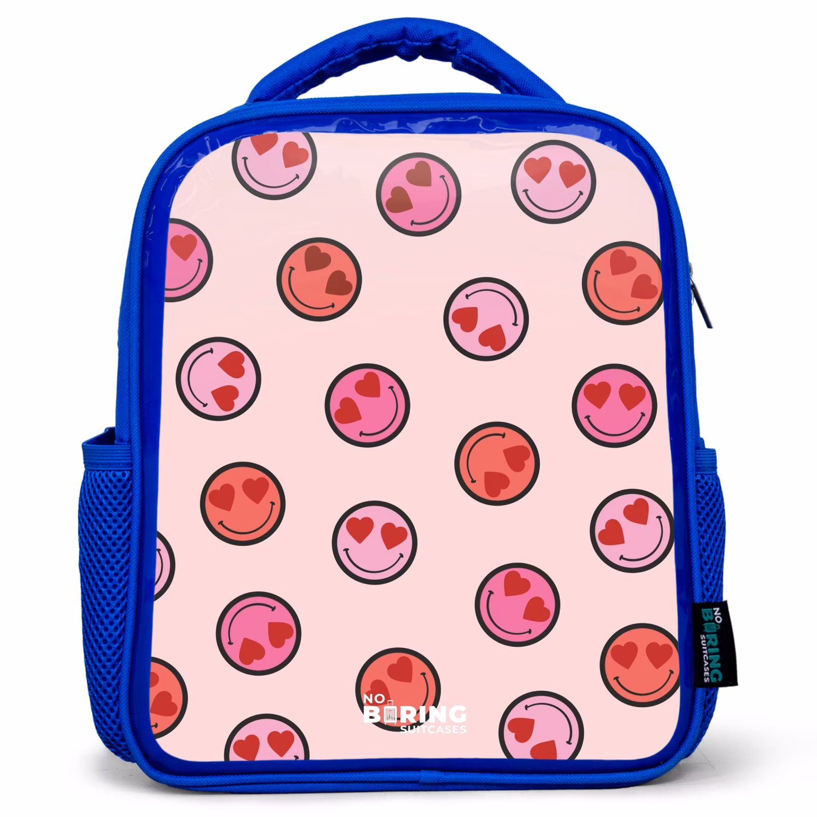 Kinderrucksack - Blau - Herz - Smiley - Muster — 1