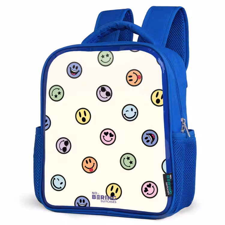 Kinderrucksack - Blau - Verspielter Smiley-Mix — 8