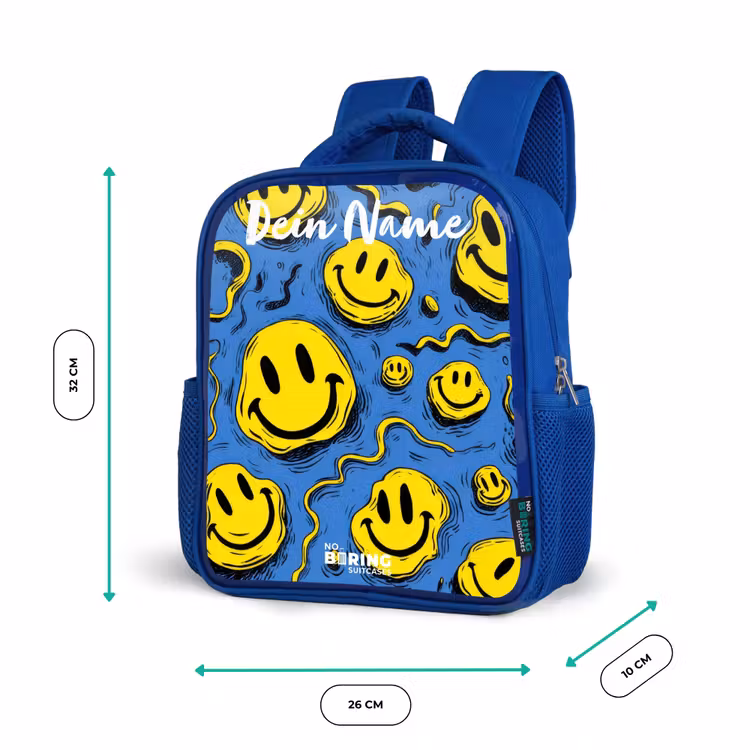 Kinderrucksack - Blau - Smiley - Blau - Gelb — 6