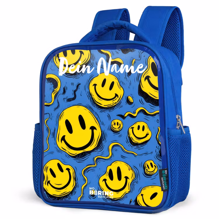 Kinderrucksack - Blau - Smiley - Blau - Gelb — 8
