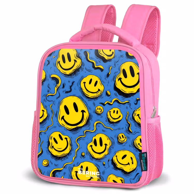 Rucksack Kind - Rosa - Smiley - Gelb - Blau — 2