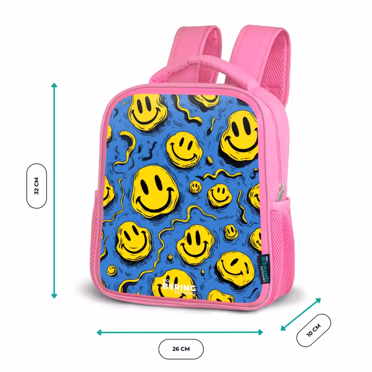 Rucksack Kind - Rosa - Smiley - Gelb - Blau — 4