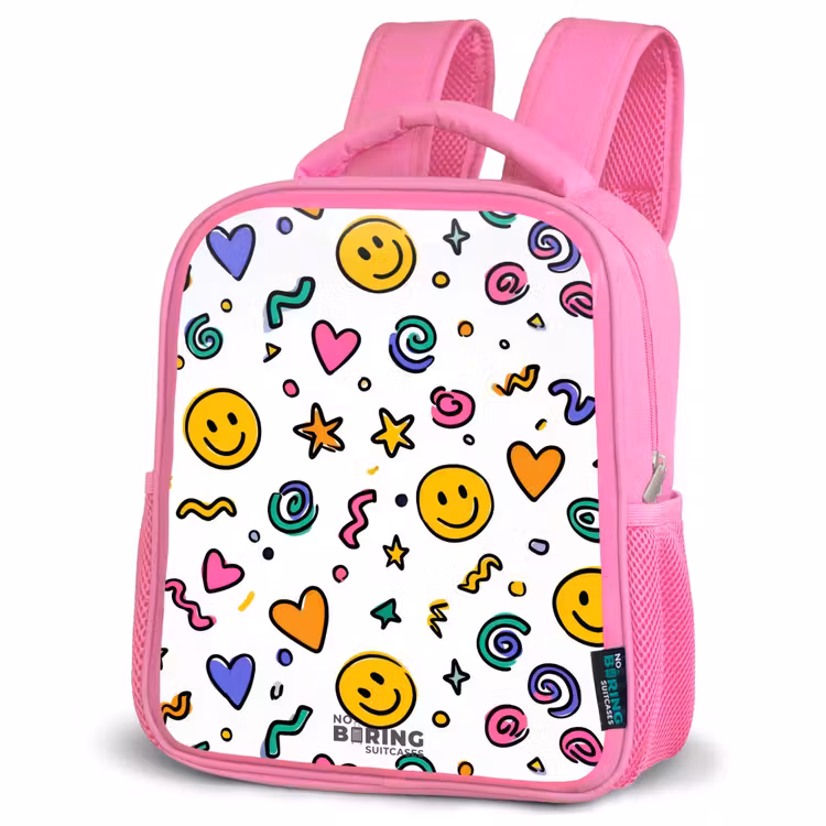 Rucksack Kind - Rosa - Smiley - Herz - Stern — 2
