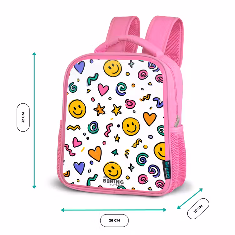 Rucksack Kind - Rosa - Smiley - Herz - Stern — 4