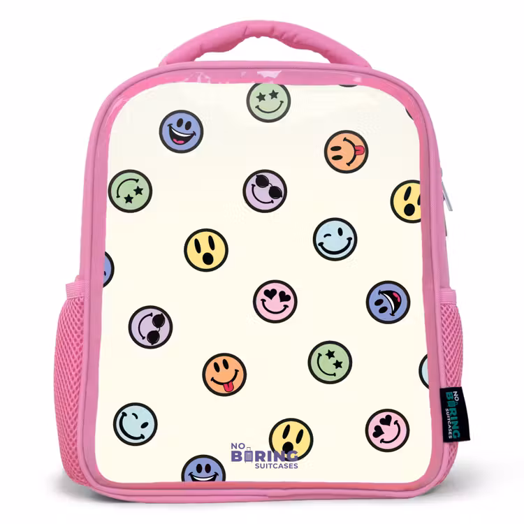 Rucksack Kind - Rosa - Verspielter Smiley-Mix — 1