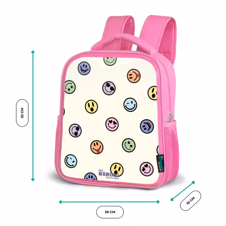 Rucksack Kind - Rosa - Verspielter Smiley-Mix — 4
