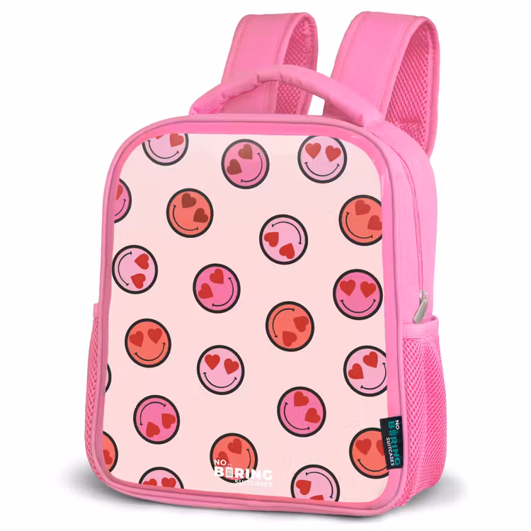 Rucksack Kind - Rosa - Herz - Smiley - Muster — 2