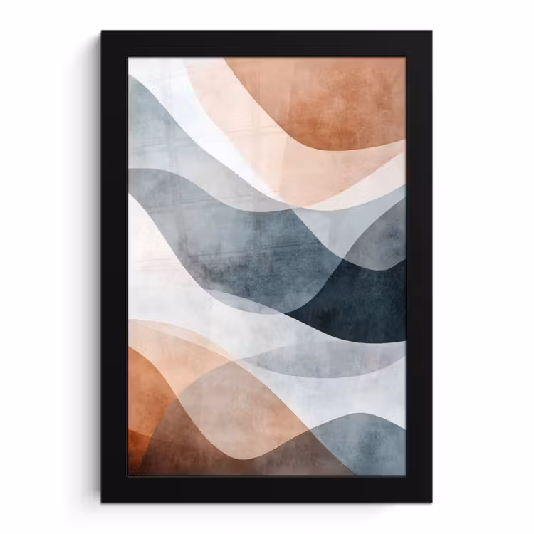 Bilder mit Rahmen - Abstrakt - Wellen - Blau — 1