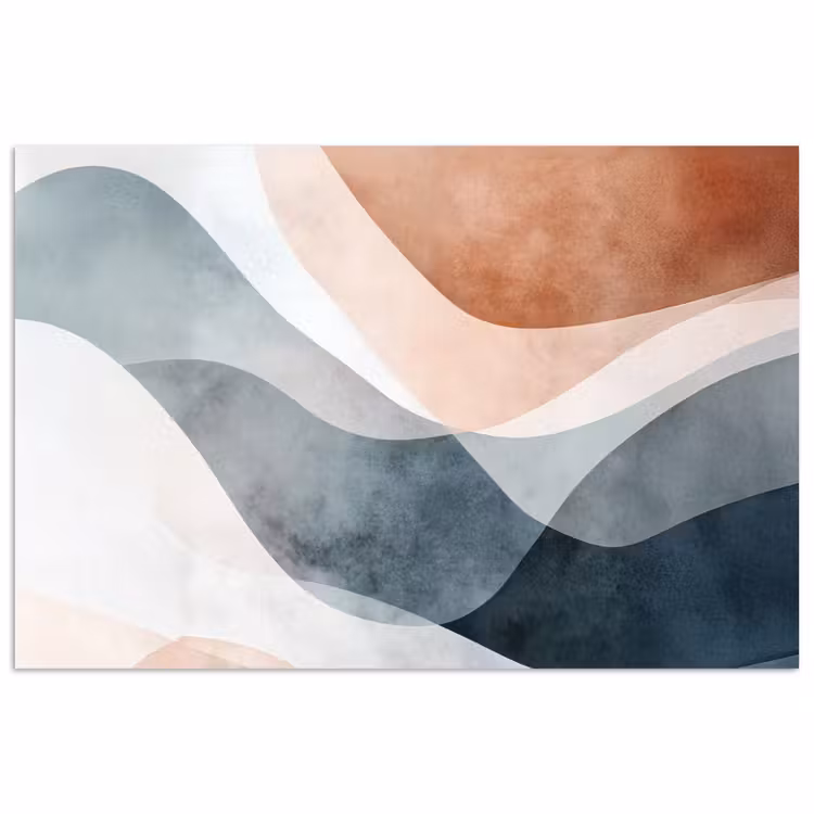 Poster - Abstrakt - Wellen - Blau — 1