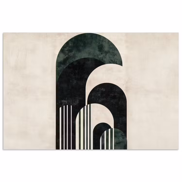 Poster - Bögen - Dunkelgrün - Linien — 1