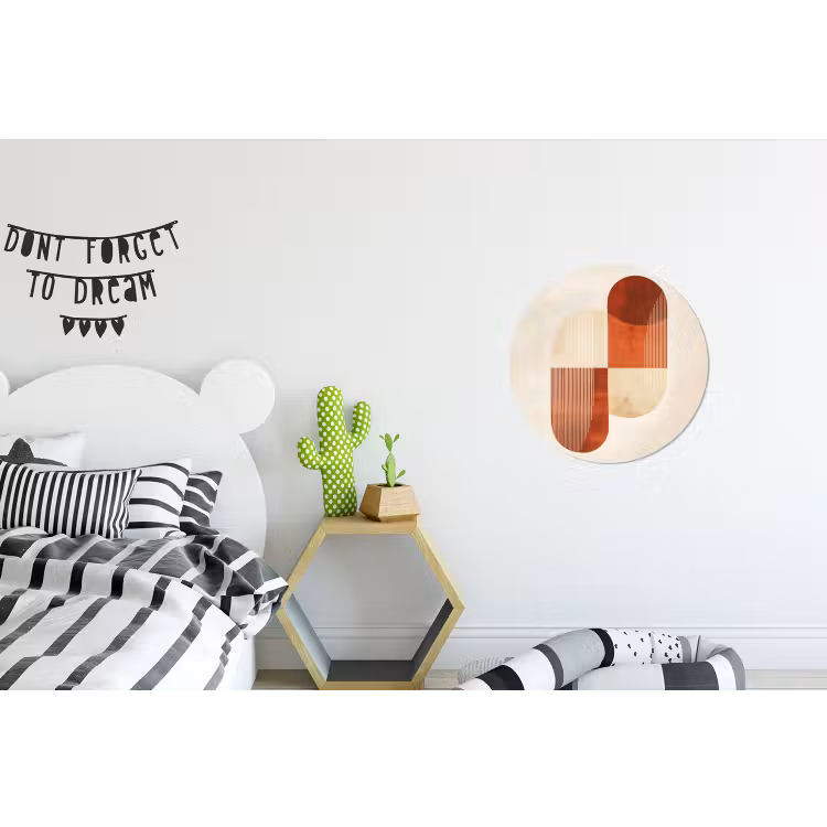 Alu-Dibond-Bild Rund - Bögen - Beige - Formen — 4