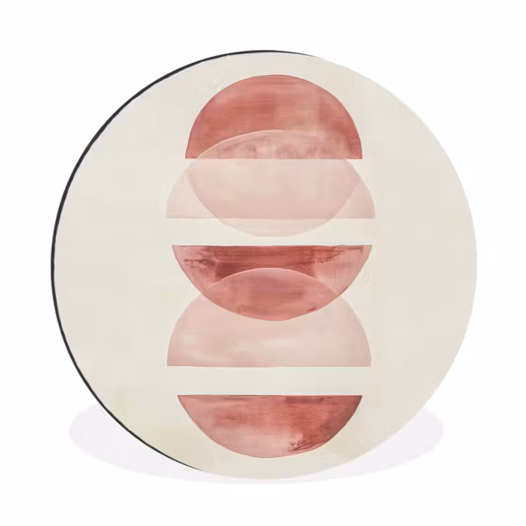 Alu-Dibond-Bild Rund - Minimalistisch - Kreise - Rosa — 1