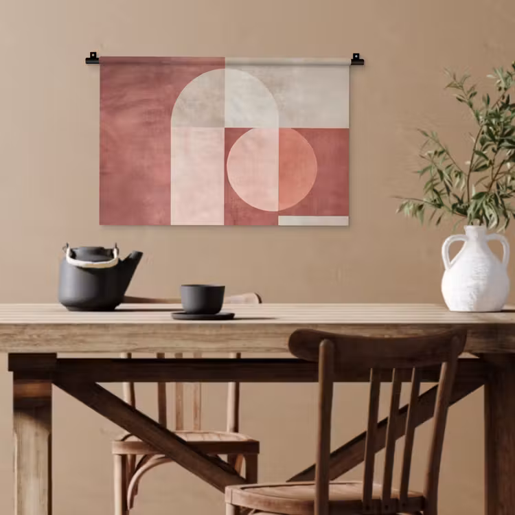Wandteppich - Figuren - Abstrakt - Rosa — 3