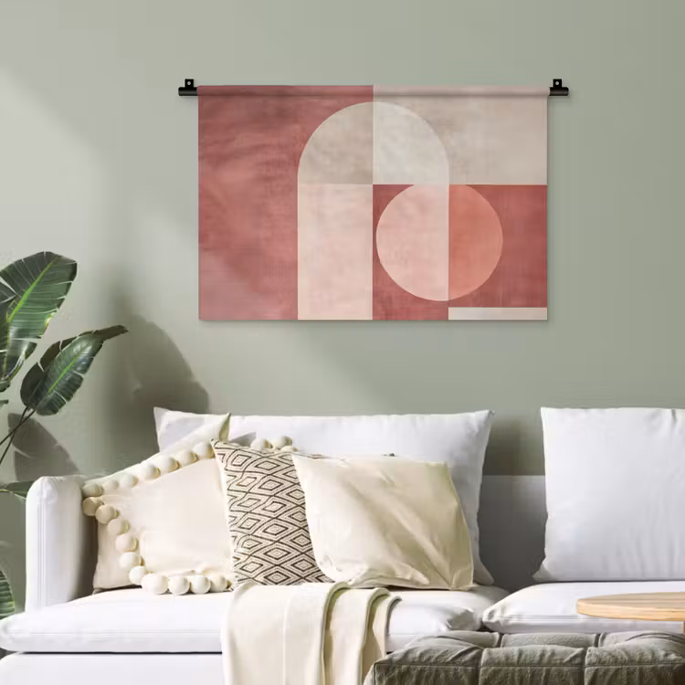 Wandteppich - Figuren - Abstrakt - Rosa — 4