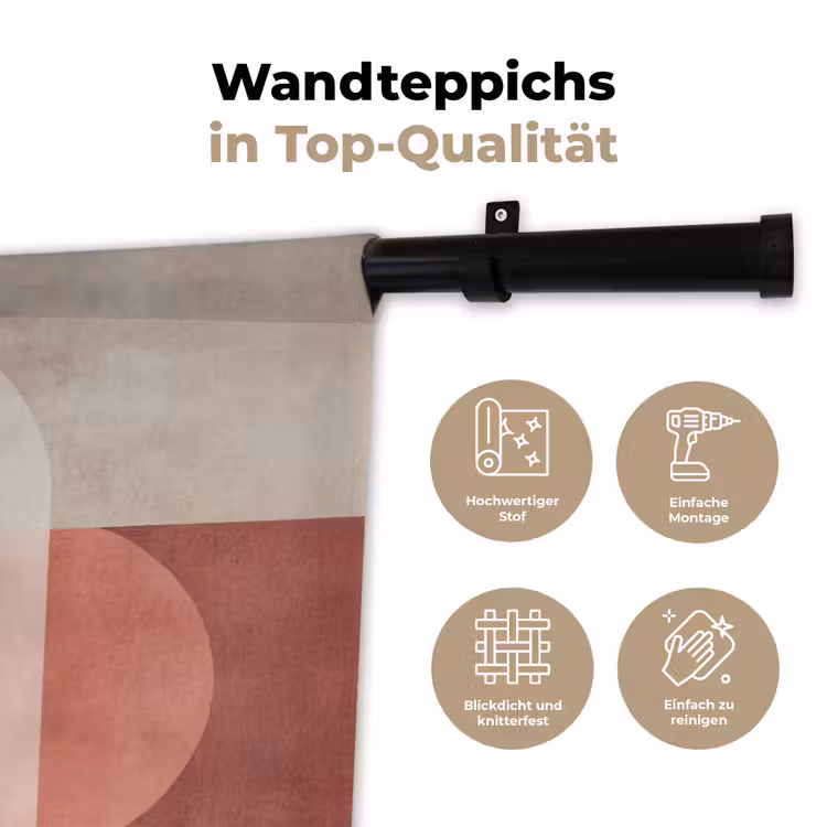 Wandteppich - Figuren - Abstrakt - Rosa — 7