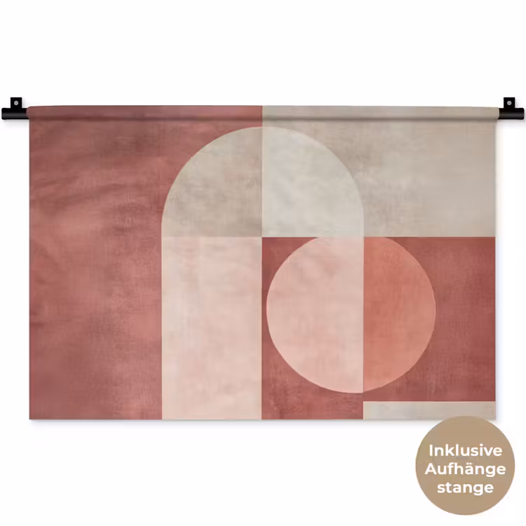 Wandteppich - Figuren - Abstrakt - Rosa — 9