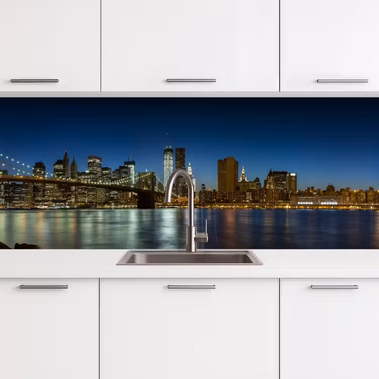Küchenrückwand - Lichter der Stadt - Abend - Skyline - Brücke — 4