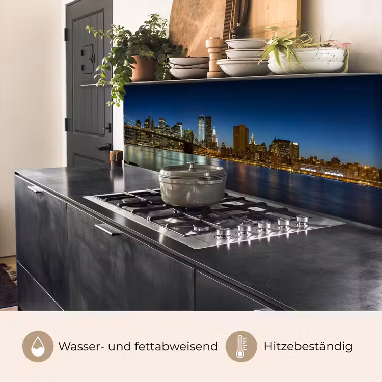 Küchenrückwand - Lichter der Stadt - Abend - Skyline - Brücke — 5