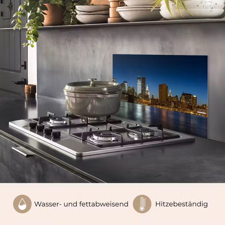 Spritzschutz Küche - Lichter der Stadt - Abend - Skyline - Brücke — 3