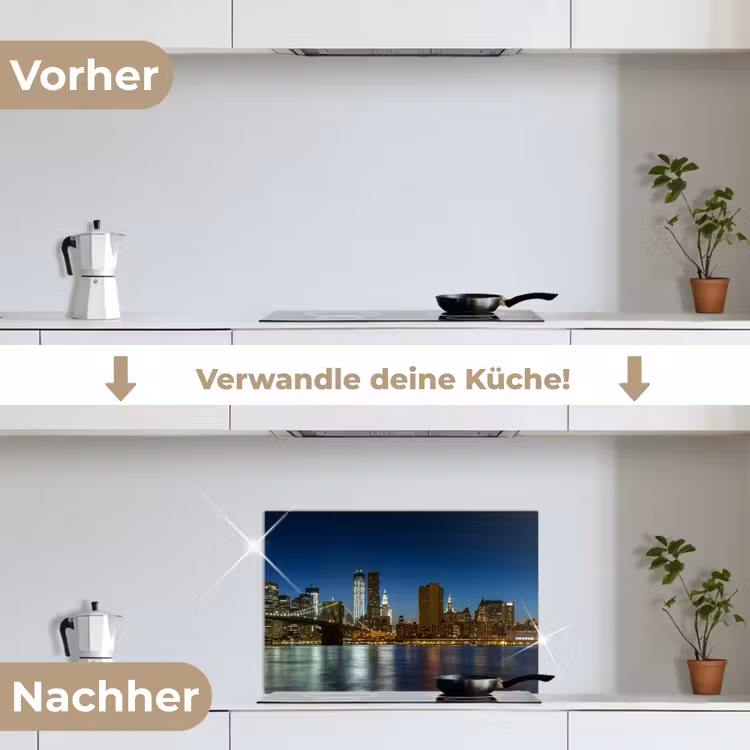 Spritzschutz Küche - Lichter der Stadt - Abend - Skyline - Brücke — 7