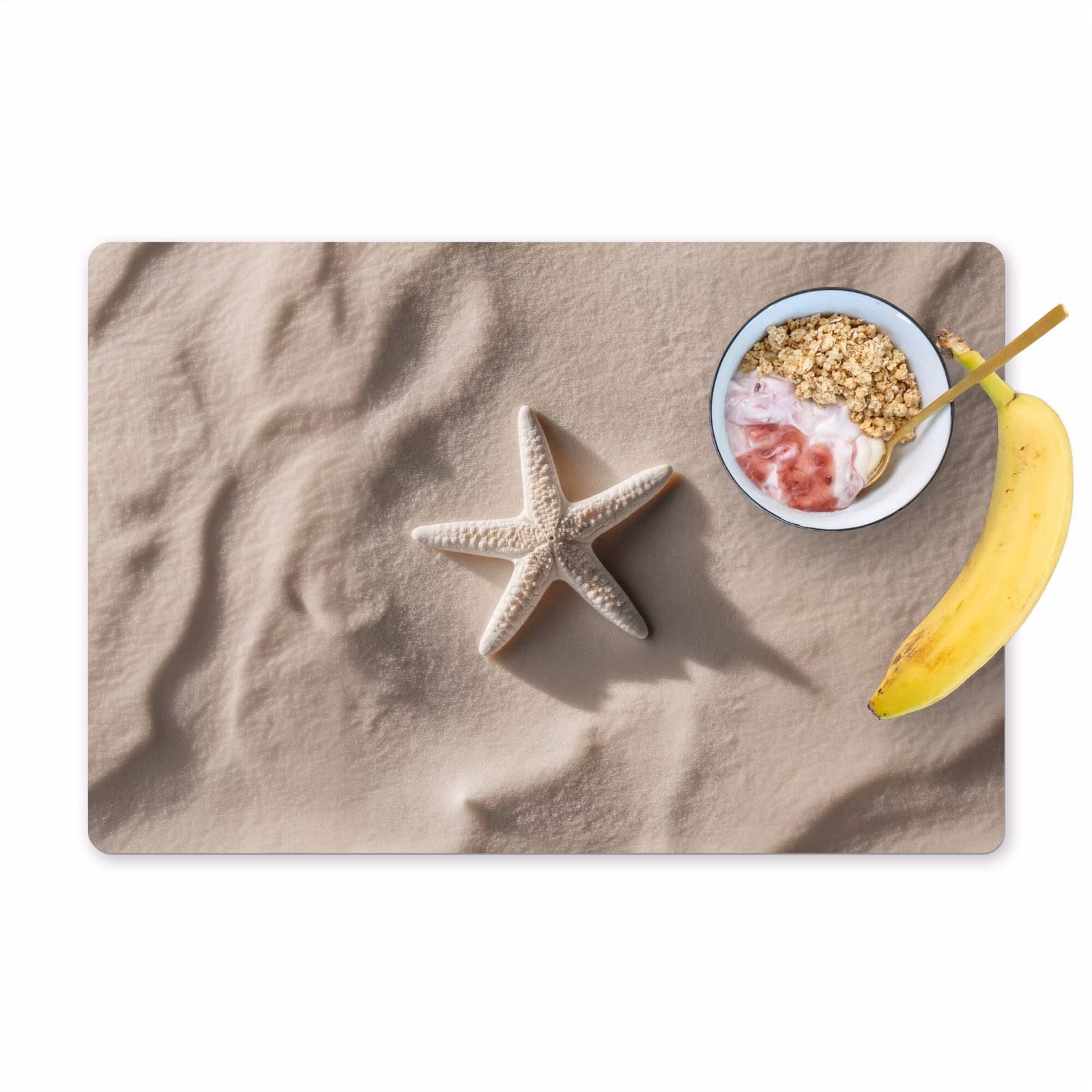 Tischset - 6 Stück - Strand - Seestern - Sand - Beige — 1