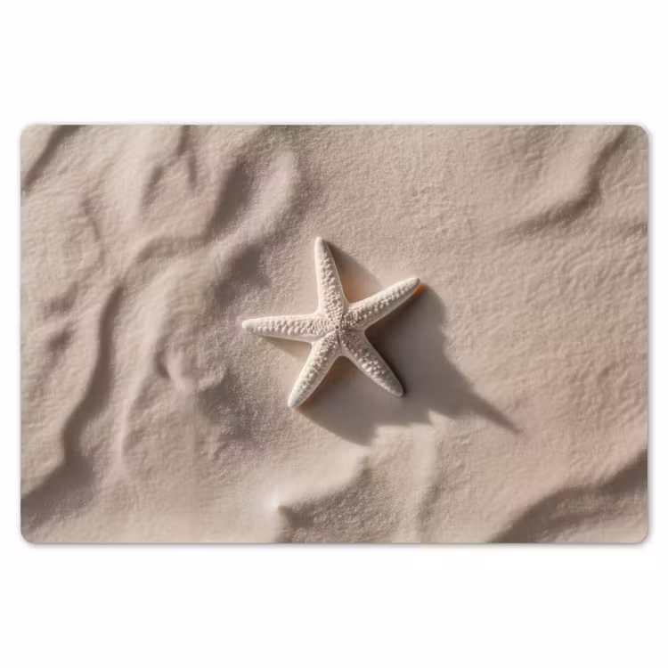 Tischset - 6 Stück - Strand - Seestern - Sand - Beige — 6