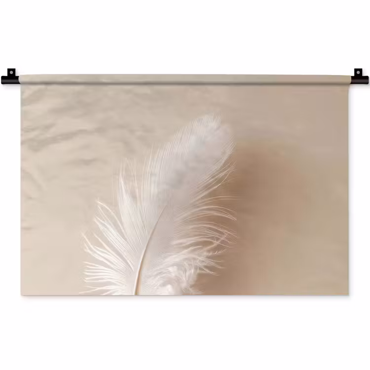 Wandteppich - Feder - Minimalistisch - Rosa — 1