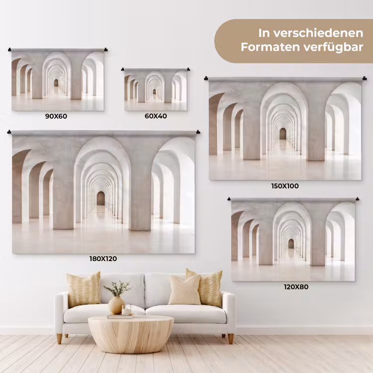 Wandteppich - Flur - Bögen - Symmetrisch - Modern — 8