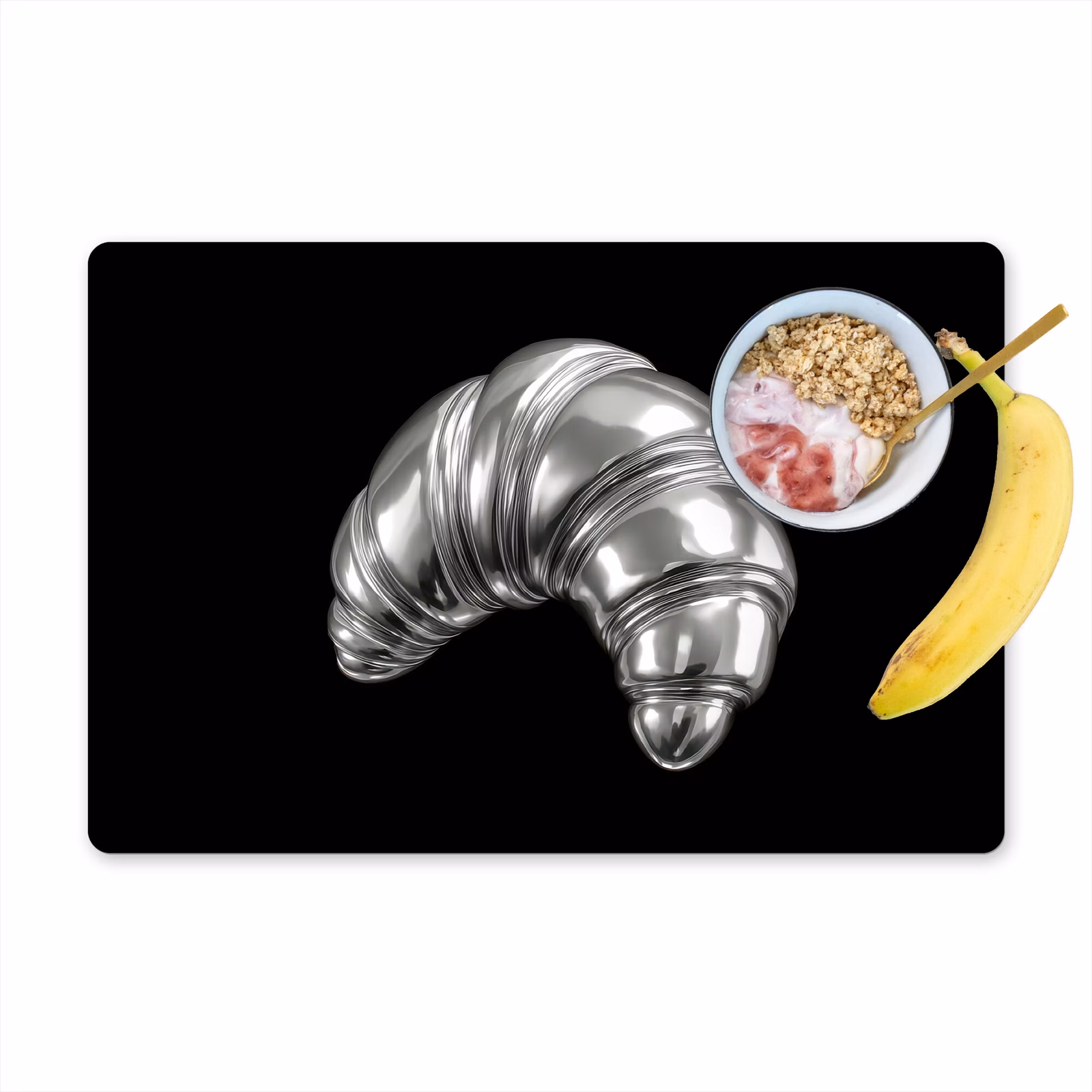 Tischset - 6 Stück - Croissant - Metall - Silber — 1