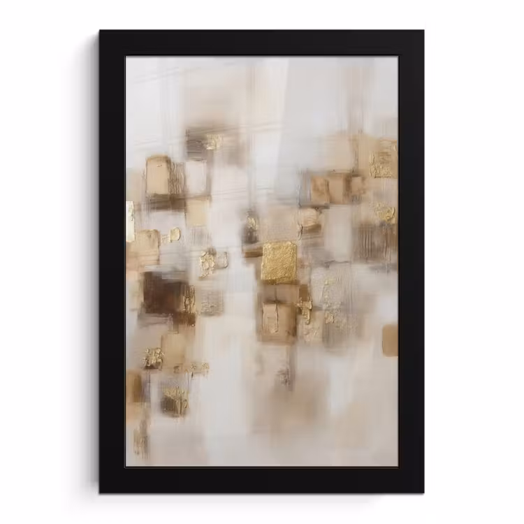 Bilder mit Rahmen - Abstrakte Quadrate - Erdtöne - Neblig — 1
