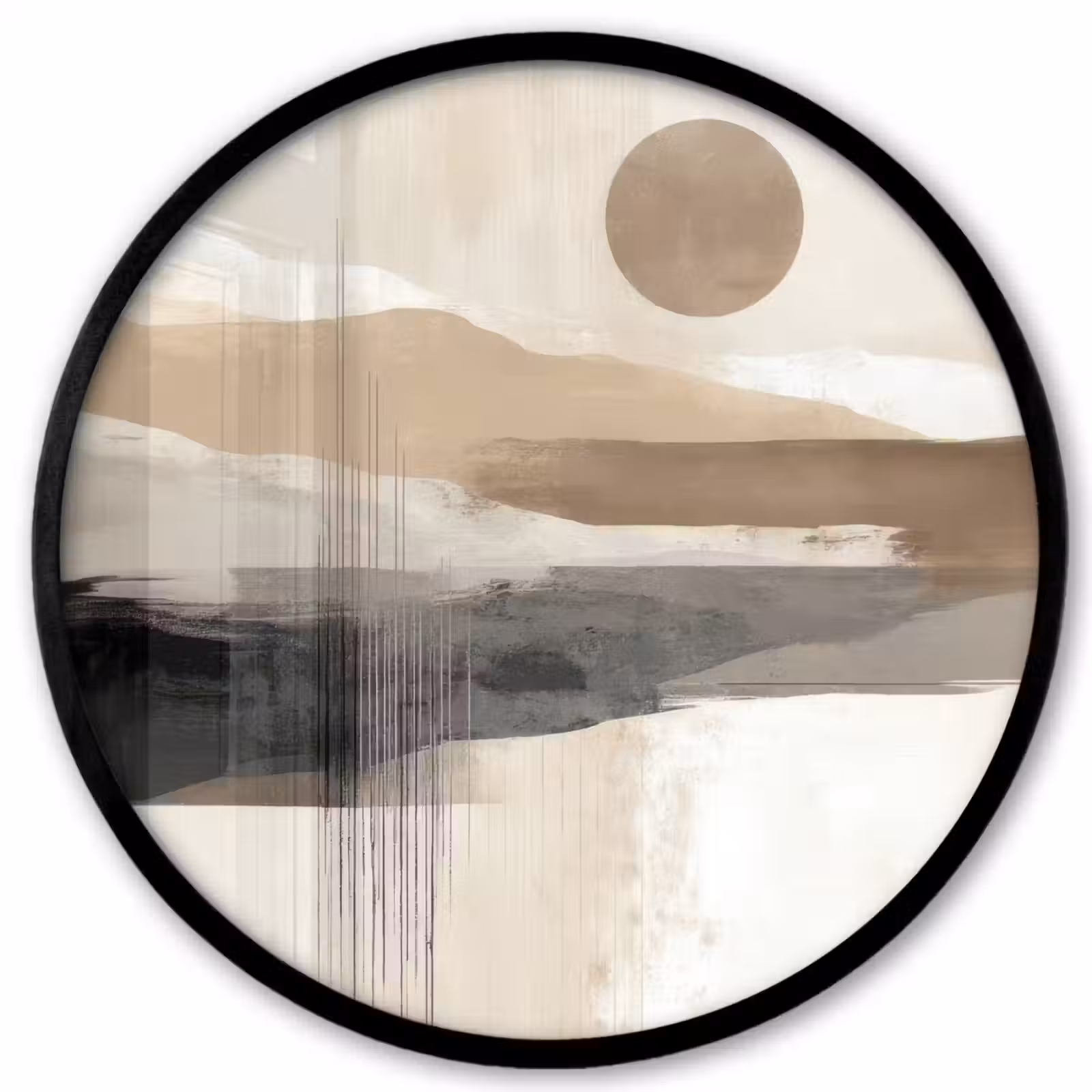 Poster im Rahmen Rund - Minimalistisch - Landschaft - Dimension — 1
