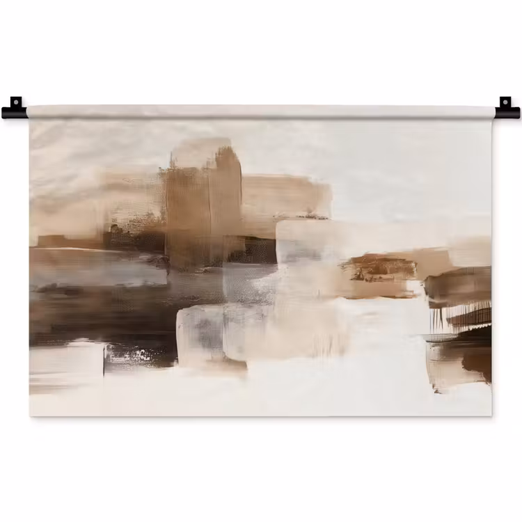 Wandteppich - Pinselstriche - Abstrakte Landschaft - Ruhe — 1