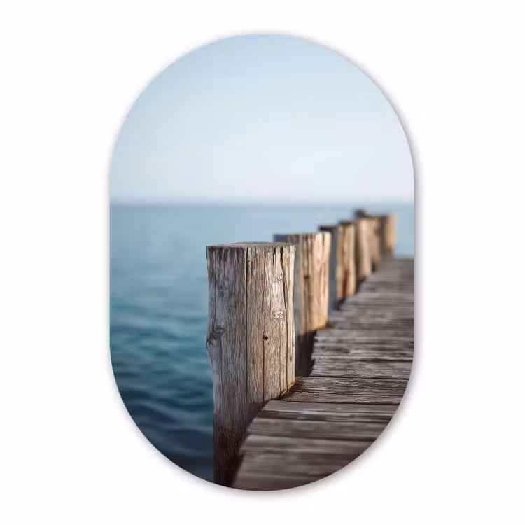 Forexbild Oval - Hölzernes Gerüst - Strahlend blauer Himmel — 1