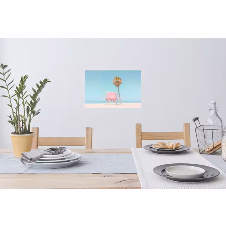 Wandtattoo – Palme - Strandhaus - Rosa — 4