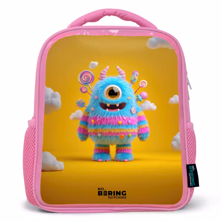 Rucksack Kind - Rosa - Süßigkeiten - Monster - Regenbogen — 1