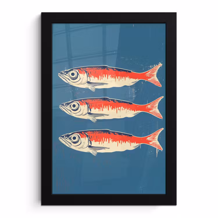 Bilder mit Rahmen - Fische - Rot - Blau — 1