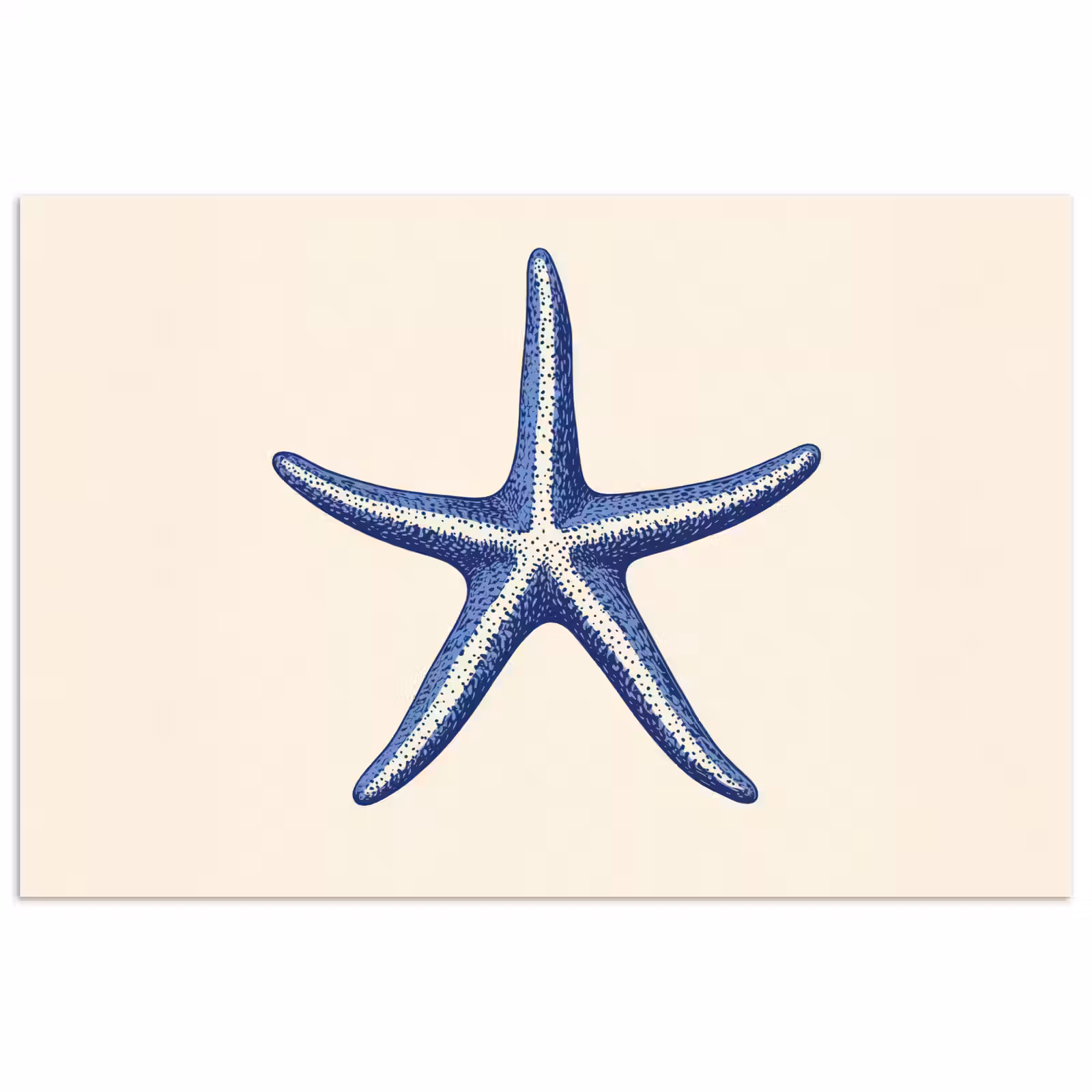 Poster - Blauer Seestern - Minimalistisch - Beige — 1