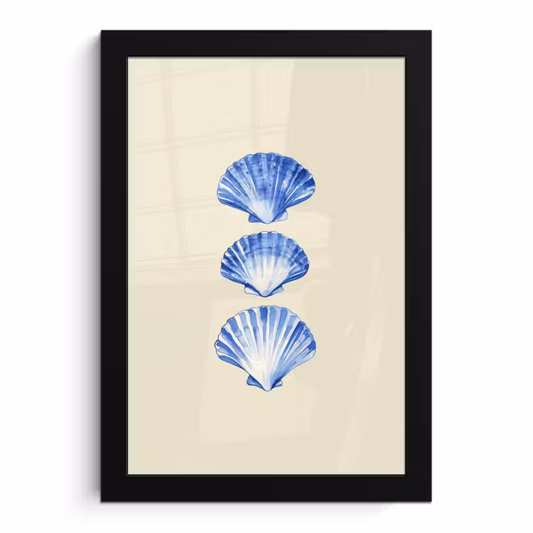 Bilder mit Rahmen - Muscheln - Blau - Beige — 1